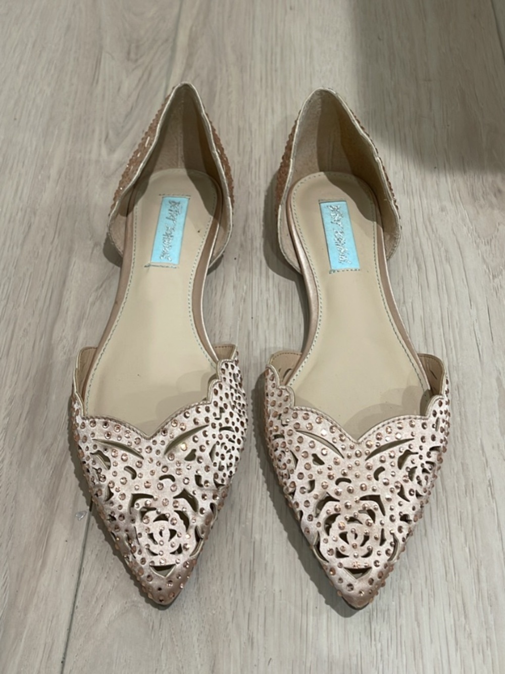 Betsey Johnson Blue by Betsey Lucy Rhinestone Flat